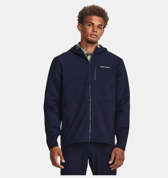 Lacivert Erkek UA Storm Daytona Tam Boy Fermuarlı Sweatshirt