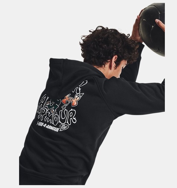 Siyah Erkek UA Heavyweight Terry Rose Kapüşonlu Üst