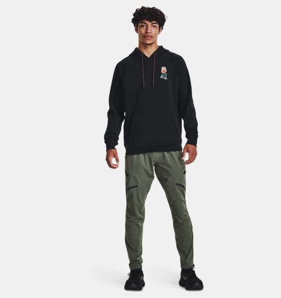 Siyah Erkek UA Heavyweight Terry Rose Kapüşonlu Üst