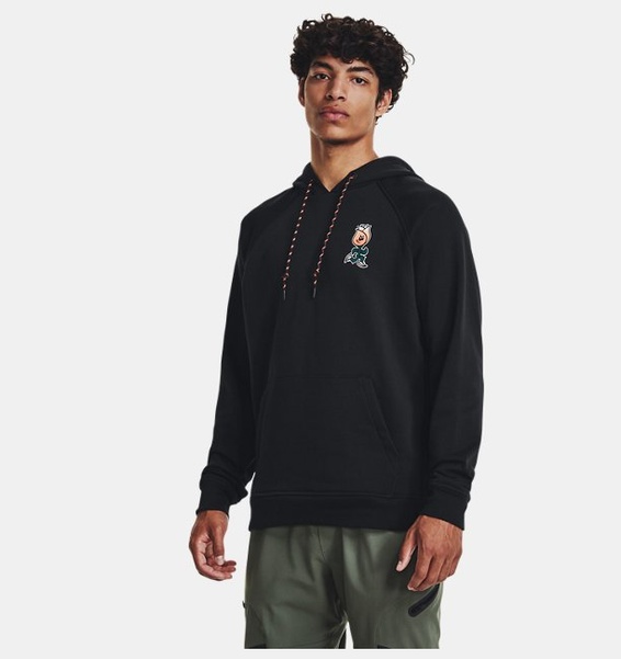 Siyah Erkek UA Heavyweight Terry Rose Kapüşonlu Üst