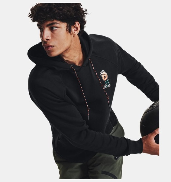 Siyah Erkek UA Heavyweight Terry Rose Kapüşonlu Üst