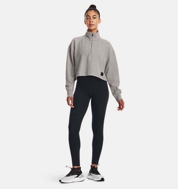 Gri Kadın UA Ottoman Fleece ¼ Fermuarlı Sweatshirt