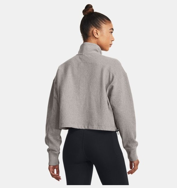 Gri Kadın UA Ottoman Fleece ¼ Fermuarlı Sweatshirt