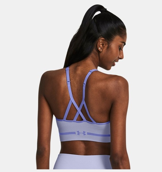 Lila Kadın UA Dikişsiz Low Long Spor Sütyeni