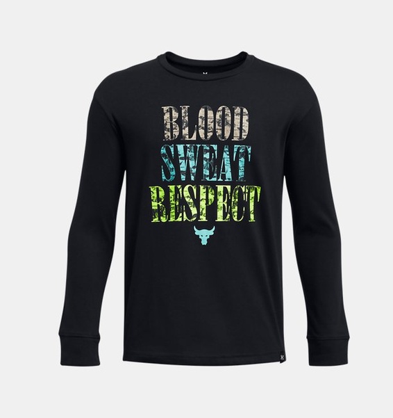 Siyah Erkek Çocuk Project Rock Graphic Uzun Kollu T-shirt