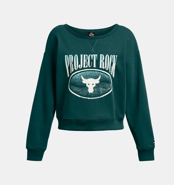 Petrol Yeşili Kadın Project Rock Heavyweight Terry Uzun Kollu T-shirt