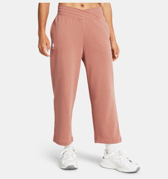 Pembe Kadın UA Rival Terry Crop Wide Leg Eşofman Altı