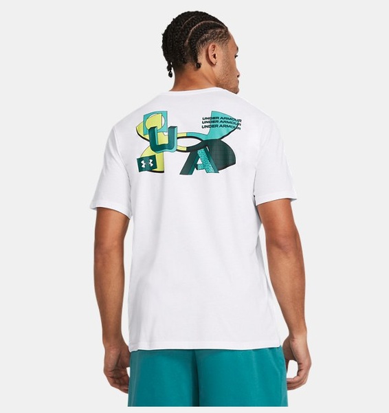 Beyaz Erkek UA Colorblock Logo Left Chest T-shirt