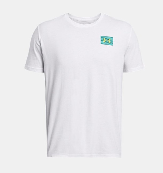 Beyaz Erkek UA Colorblock Logo Left Chest T-shirt