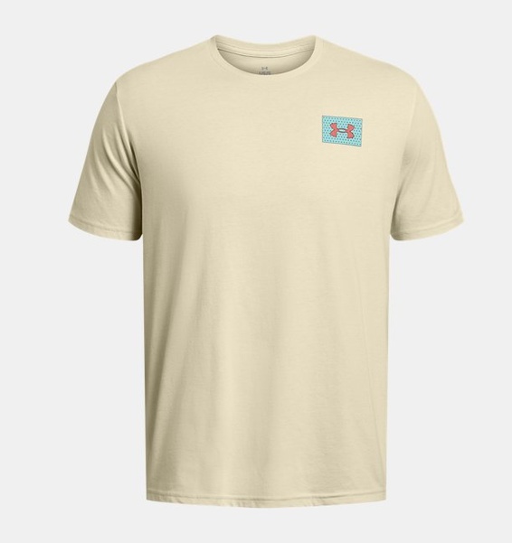 Bej Erkek UA Colorblock Logo Left Chest T-shirt