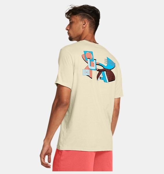 Bej Erkek UA Colorblock Logo Left Chest T-shirt