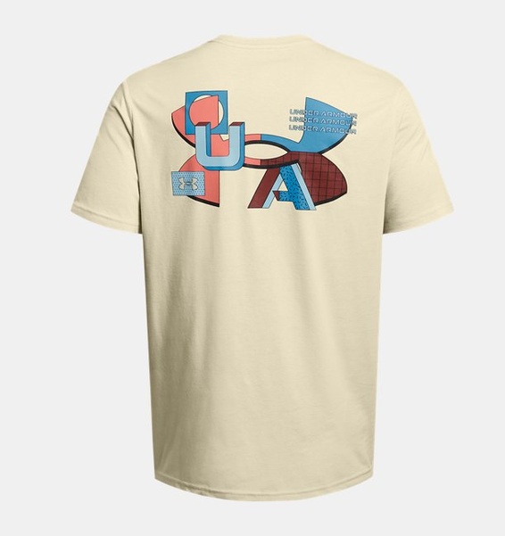 Bej Erkek UA Colorblock Logo Left Chest T-shirt