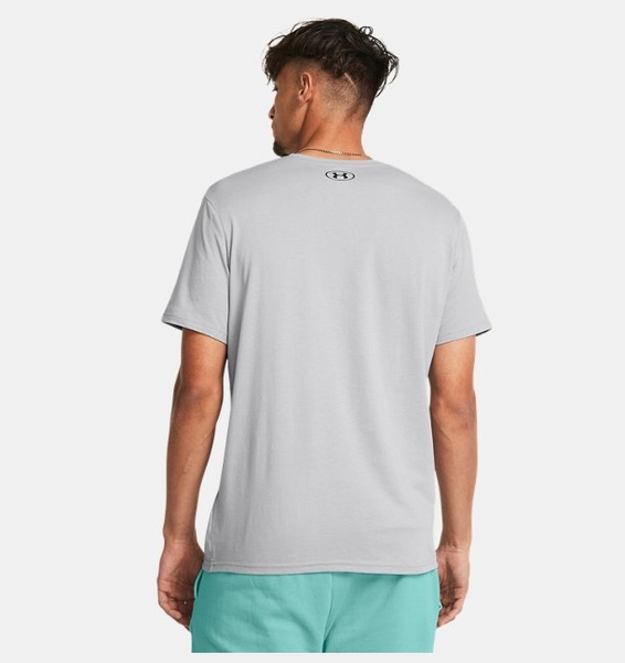 Gri Erkek UA Colorblock Wordmark Kısa Kollu T-shirt