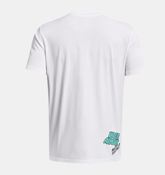 Beyaz Erkek UA Heavyweight Logo İşlemeli Kısa Kollu T-shirt