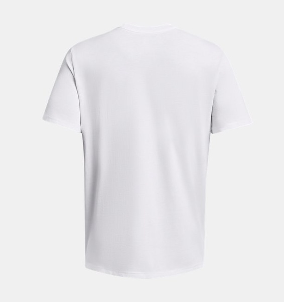 Beyaz Erkek UA Heavyweight Left Chest Logo Repeat Kısa Kollu T-shirt