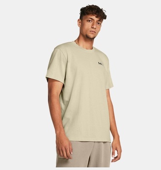 Erkek UA Heavyweight Left Chest Logo Repeat Kısa Kollu T-shirt