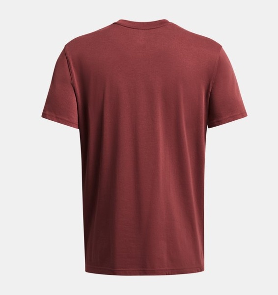 Bordo Erkek UA Heavyweight Left Chest Logo Repeat Kısa Kollu T-shirt