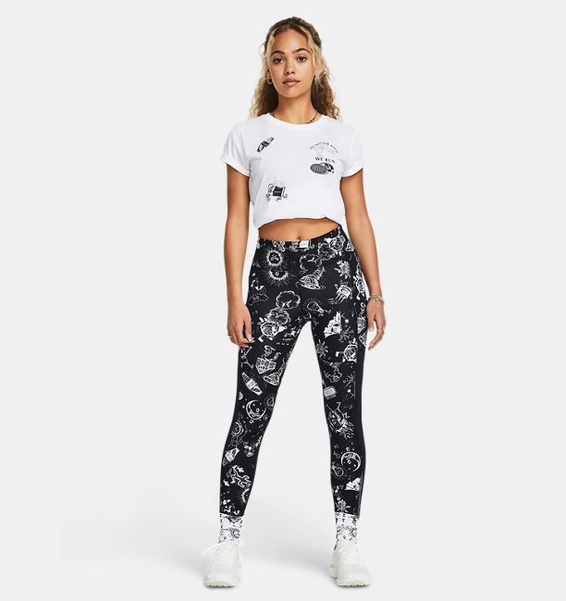 Siyah UA We Run Ankle Tights