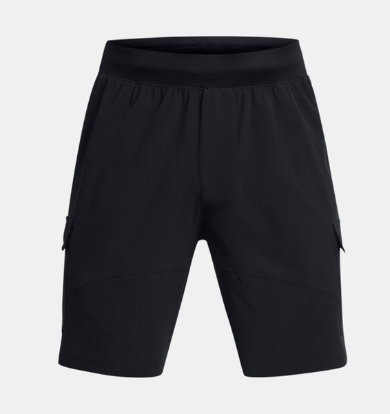 Siyah Erkek UA Stretch Dokuma Kargo Şort