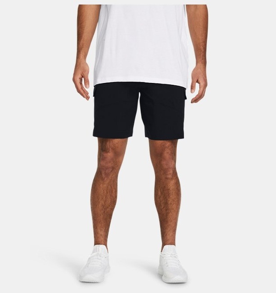 Siyah Erkek UA Stretch Dokuma Kargo Şort