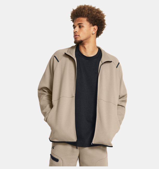 Erkek UA Unstoppable Fleece Triko Ceket Kahverengi