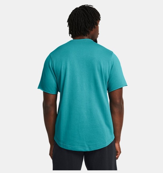 Petrol Yeşili Erkek UA Rival Terry Colorblock Kısa Kollu T-shirt