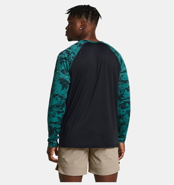 Petrol Yeşili Erkek Project Rock Iso-Chill Uzun Kollu T-shirt