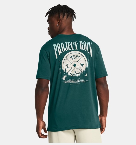 Petrol Yeşili Erkek Project Rock Day Graphic Kısa Kollu T-shirt