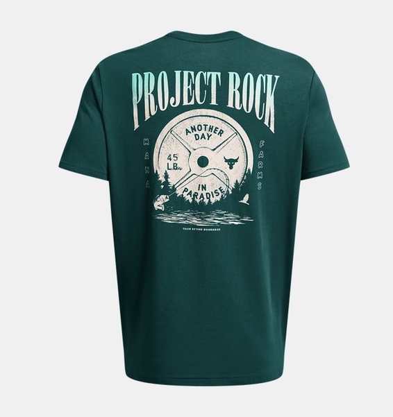 Petrol Yeşili Erkek Project Rock Day Graphic Kısa Kollu T-shirt