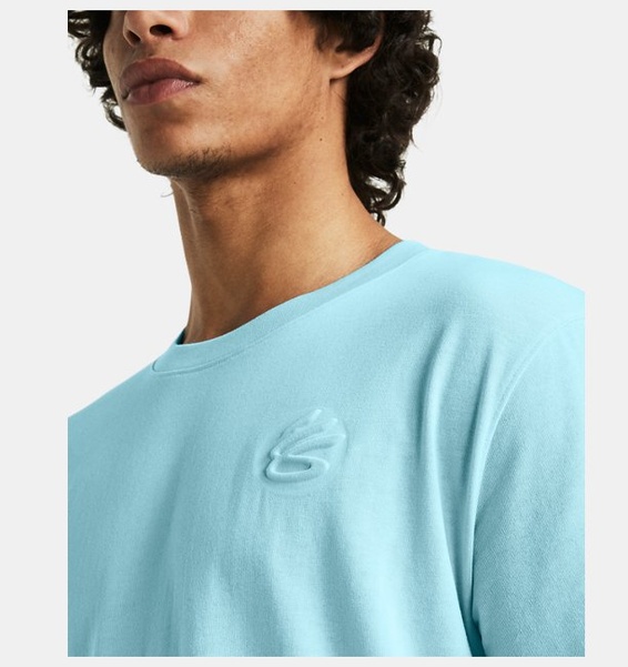 Gök Mavisi Erkek Curry Heavyweight  İşlemeli T-shirt