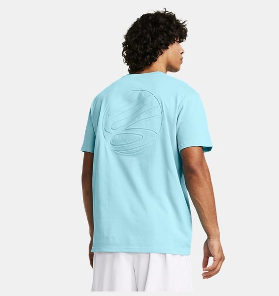 Gök Mavisi Erkek Curry Heavyweight  İşlemeli T-shirt
