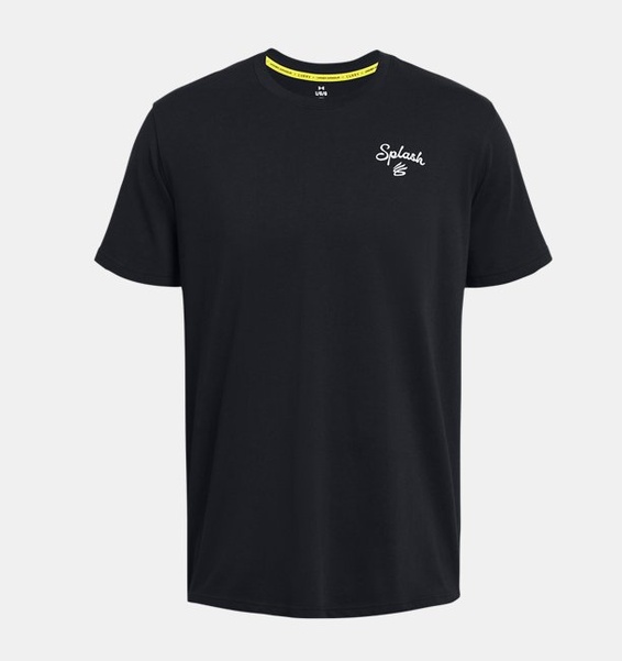 Siyah Erkek Curry İşlemeli Splash T-shirt