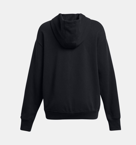 Siyah Kadın Project Rock Heavyweight Terry Oversized Tam Boy Fermuarlı Sweatshirt