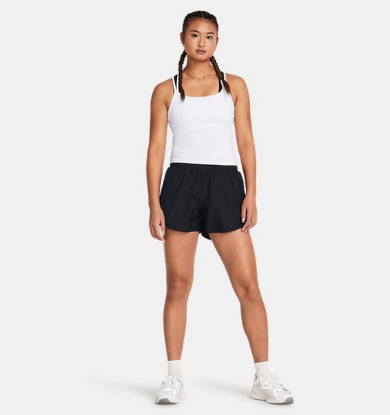 Siyah Kadın UA Dokuma 3" Crinkle Şort
