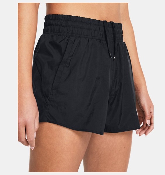 Siyah Kadın UA Dokuma 3" Crinkle Şort