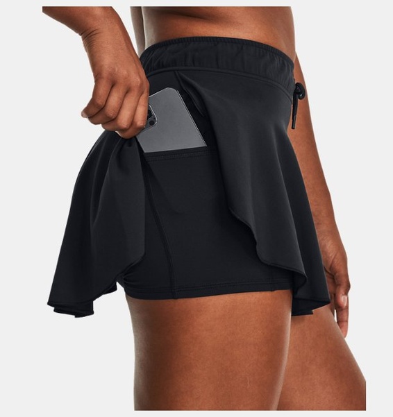 Siyah Kadın UA Motion Split Şort Etek