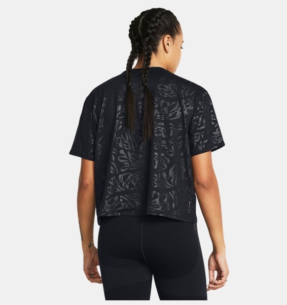 Siyah Kadın UA Vanish Energy EmbOversizeds Crop Kısa Kollu T-shirt