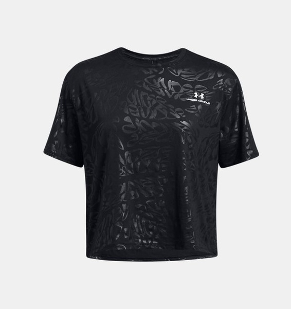 Siyah Kadın UA Vanish Energy EmbOversizeds Crop Kısa Kollu T-shirt