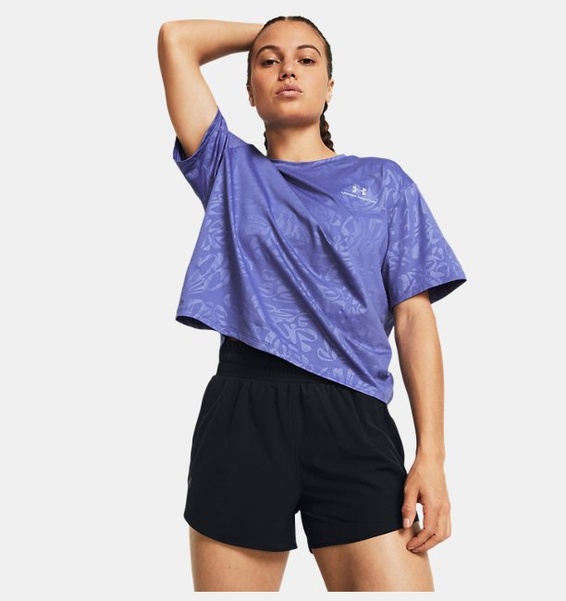Mor Kadın UA Vanish Energy EmbOversizeds Crop Kısa Kollu T-shirt