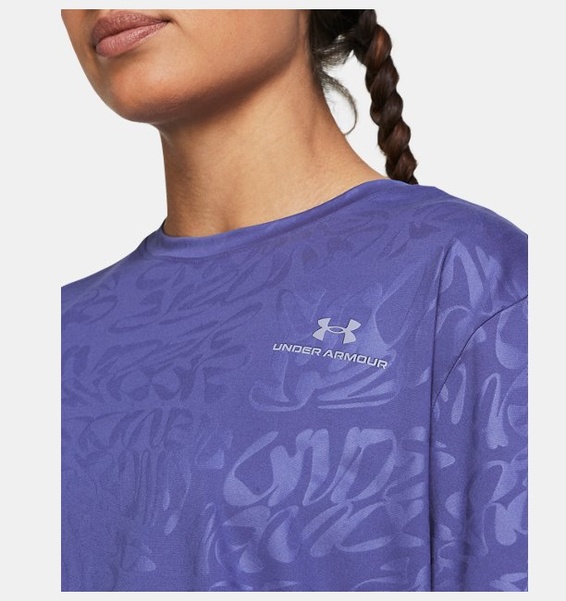 Mor Kadın UA Vanish Energy EmbOversizeds Crop Kısa Kollu T-shirt