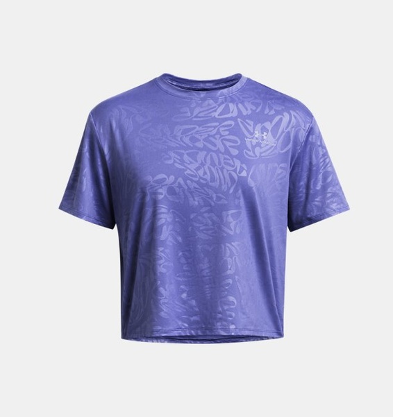 Mor Kadın UA Vanish Energy EmbOversizeds Crop Kısa Kollu T-shirt