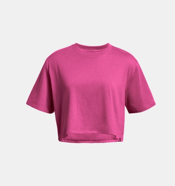 Pembe Kadın Campus Boxy Crop Kısa Kollu T-shirt
