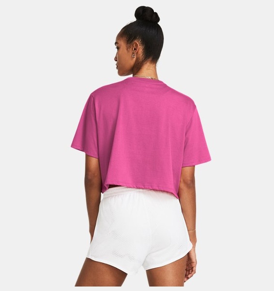 Pembe Kadın Campus Boxy Crop Kısa Kollu T-shirt