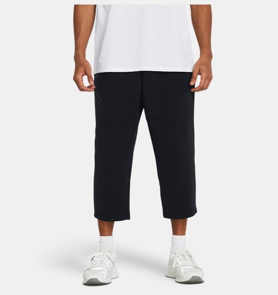Siyah Erkek UA Unstoppable Fleece Baggy Crop Eşofman Altı