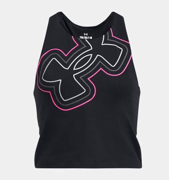 Siyah Kız Çocuk Motion Branded Crop Atlet