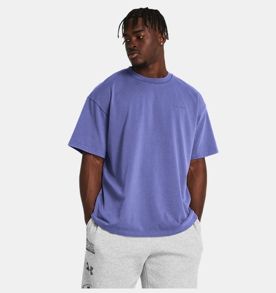 Mor Erkek UA Heavyweight Oversized Kısa Kollu T-shirt