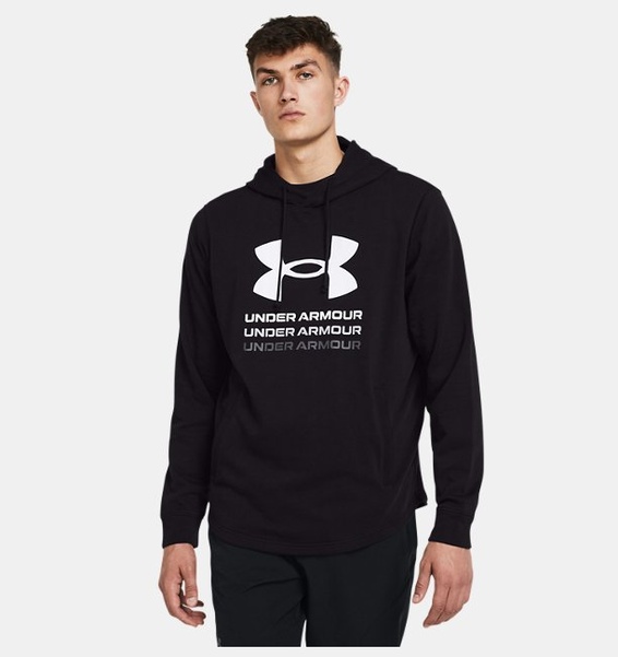 Siyah Erkek UA Rival Terry Graphic Kapüşonlu Üst