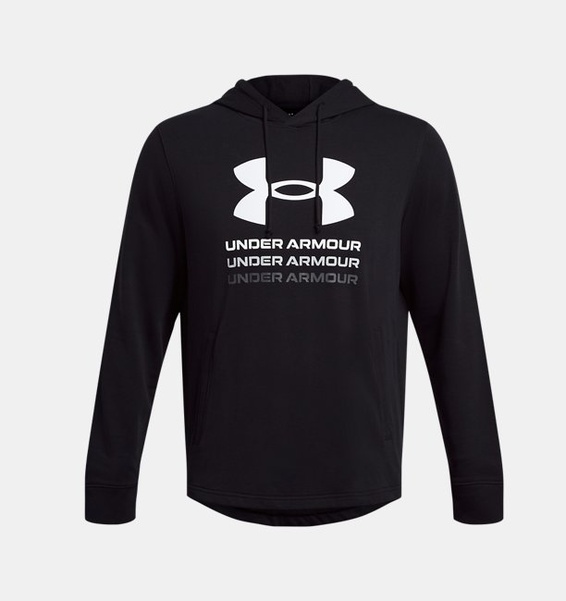 Siyah Erkek UA Rival Terry Graphic Kapüşonlu Üst