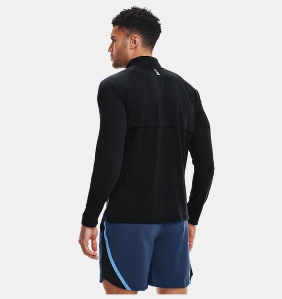 Siyah ErkekUA Streaker Koşu ½ Fermuarlı Sweatshirt