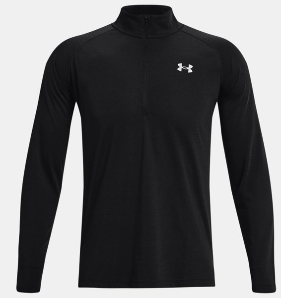 Siyah ErkekUA Streaker Koşu ½ Fermuarlı Sweatshirt